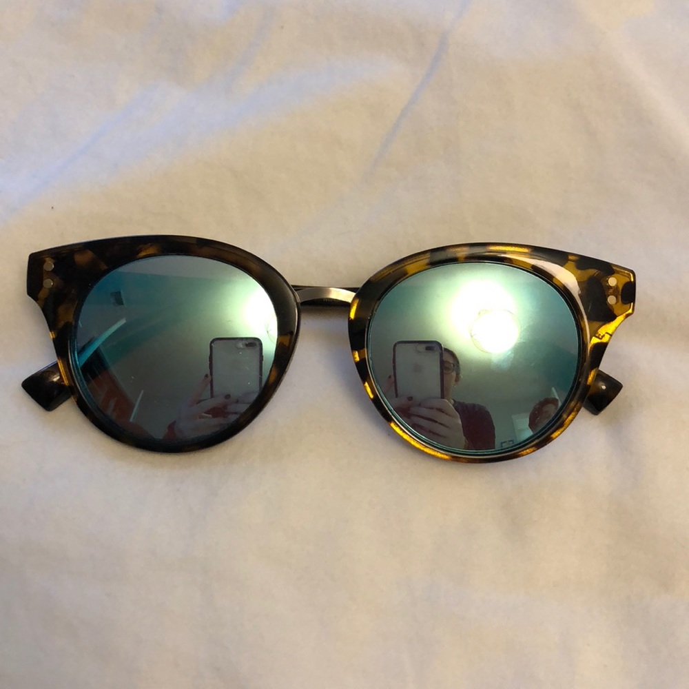 American Eagle tortoise reflective blue sunglasses